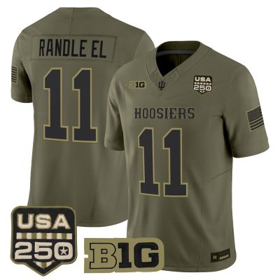 Men's Indiana Hoosiers 2026 Salute to Service Vapor Limited Jersey - Stitched - Olive / Randle El
