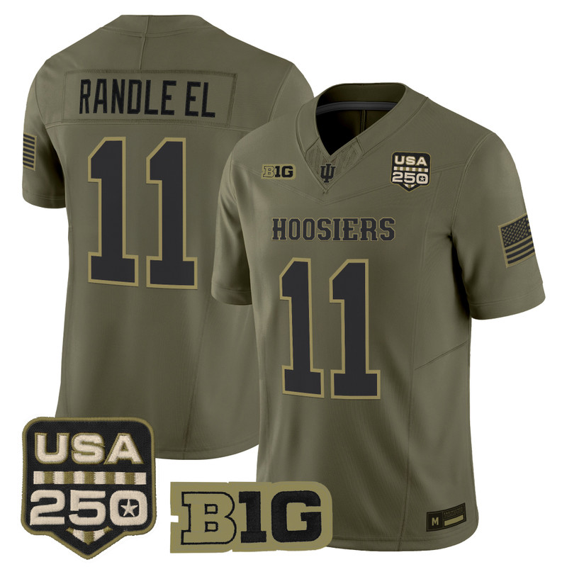 Men's Indiana Hoosiers 2026 Salute to Service Vapor Limited Jersey - Stitched - Olive / Randle El