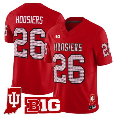 Men's Indiana Hoosiers 90s Throwback Vapor Limited Jersey - Indiana State Patch - Red / #26 Hoosiers