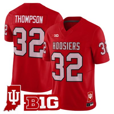Men's Indiana Hoosiers 90s Throwback Vapor Limited Jersey - Indiana State Patch - Red / Anthony Thompson