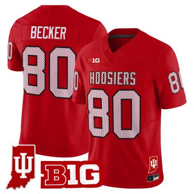 Men's Indiana Hoosiers 90s Throwback Vapor Limited Jersey - Indiana State Patch - Red / Charlie Becker