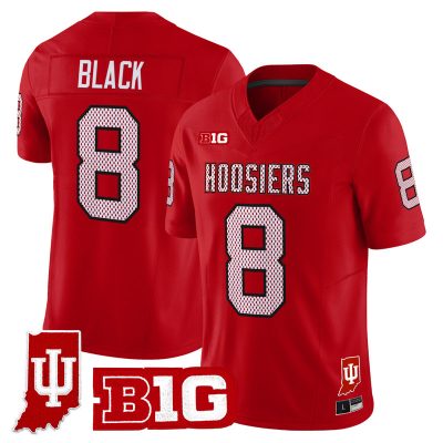 Men's Indiana Hoosiers 90s Throwback Vapor Limited Jersey - Indiana State Patch - Red / Kaelon Black
