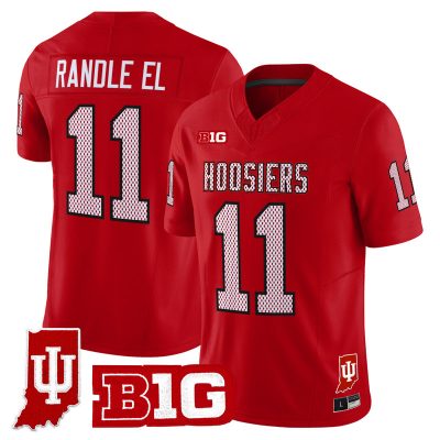 Men's Indiana Hoosiers 90s Throwback Vapor Limited Jersey - Indiana State Patch - Red / Randle El