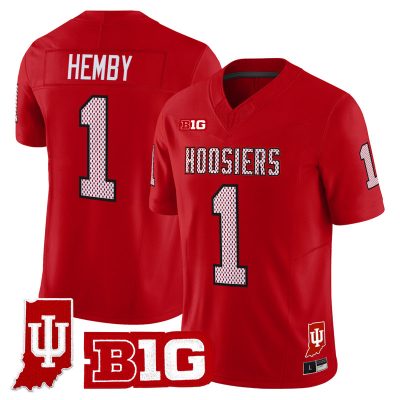 Men's Indiana Hoosiers 90s Throwback Vapor Limited Jersey - Indiana State Patch - Red / Roman Hemby