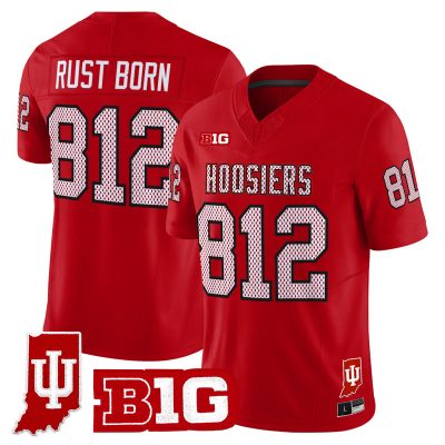 Men's Indiana Hoosiers 90s Throwback Vapor Limited Jersey - Indiana State Patch - Red / Rust Born 812