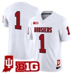Men's Indiana Hoosiers 90s Throwback Vapor Limited Jersey - Indiana State Patch - White / #1 Team