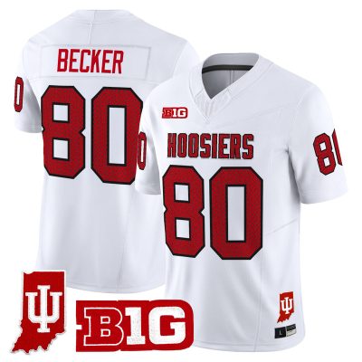 Men's Indiana Hoosiers 90s Throwback Vapor Limited Jersey - Indiana State Patch - White / Charlie Becker