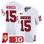 Men's Indiana Hoosiers 90s Throwback Vapor Limited Jersey - Indiana State Patch - White / Fernando Mendoza