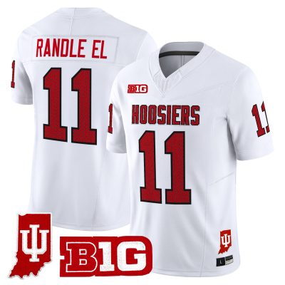 Men's Indiana Hoosiers 90s Throwback Vapor Limited Jersey - Indiana State Patch - White / Randle El