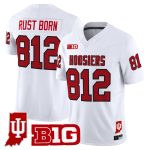 Men's Indiana Hoosiers 90s Throwback Vapor Limited Jersey - Indiana State Patch - White / Rust Born 812