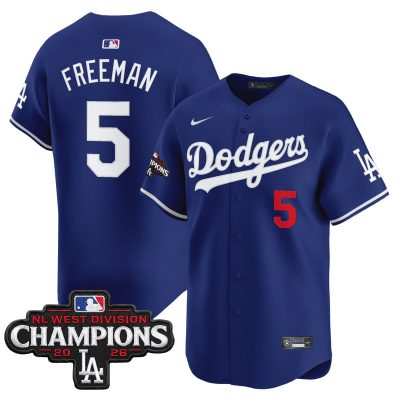Men's Los Angeles Dodgers NL West Division Champions Patch Vapor Premier Limited Jersey - Royal / Freddie Freeman