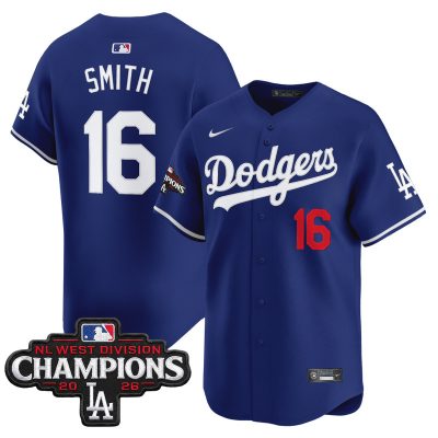 Men's Los Angeles Dodgers NL West Division Champions Patch Vapor Premier Limited Jersey - Royal / Will Smith