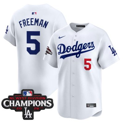 Men's Los Angeles Dodgers NL West Division Champions Patch Vapor Premier Limited Jersey - White / Freddie Freeman