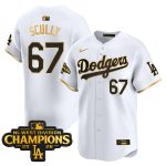 Men's Los Angeles Dodgers NL West Division Champions Patch Vapor Premier Limited Jersey - White Gold / Vin Scully