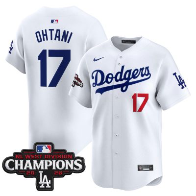 Men's Los Angeles Dodgers NL West Division Champions Patch Vapor Premier Limited Jersey - White / Shohei Ohtani