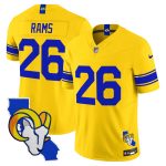 Men's Los Angeles Rams 2026 Alternate Vapor Limited Jersey - California Map - Classic Sol / #26 Rams