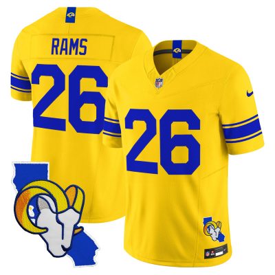 Men's Los Angeles Rams 2026 Alternate Vapor Limited Jersey - California Map - Classic Sol / #26 Rams