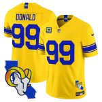 Men's Los Angeles Rams 2026 Alternate Vapor Limited Jersey - California Map - Classic Sol / Aaron Donald