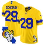 Men's Los Angeles Rams 2026 Alternate Vapor Limited Jersey - California Map - Classic Sol / Eric Dickerson