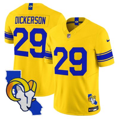 Men's Los Angeles Rams 2026 Alternate Vapor Limited Jersey - California Map - Classic Sol / Eric Dickerson