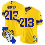 Men's Los Angeles Rams 2026 Alternate Vapor Limited Jersey - California Map - Classic Sol / Horn Up 213