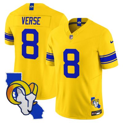 Men's Los Angeles Rams 2026 Alternate Vapor Limited Jersey - California Map - Classic Sol / Jared Verse