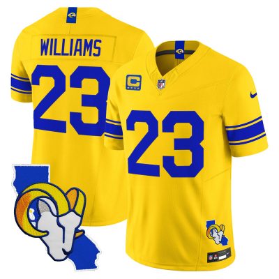 Men's Los Angeles Rams 2026 Alternate Vapor Limited Jersey - California Map - Classic Sol / Kyren Williams
