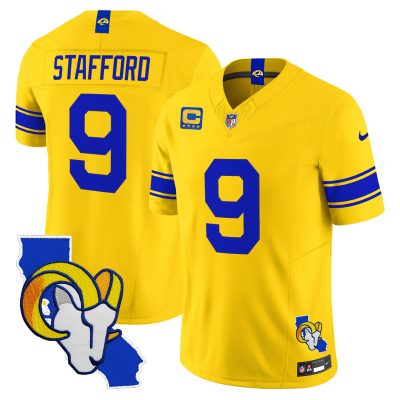 Men's Los Angeles Rams 2026 Alternate Vapor Limited Jersey - California Map - Classic Sol / Matthew Stafford