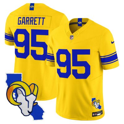 Men's Los Angeles Rams 2026 Alternate Vapor Limited Jersey - California Map - Classic Sol / Myles Garrett