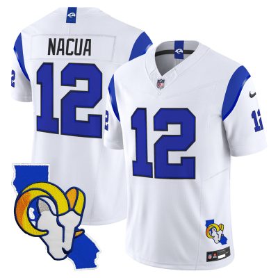 Men's Los Angeles Rams 2026 Alternate Vapor Limited Jersey - California Map - Fearsome White / Puka Nacua