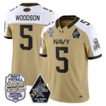 Men's Navy Midshipmen 'Jolly Rogers Edition' Vapor Limited Jersey - 100th Anniversary Patch - Gold Alternate / Braxton Woodson