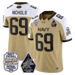 Men's Navy Midshipmen 'Jolly Rogers Edition' Vapor Limited Jersey - 100th Anniversary Patch - Gold Alternate / Cam Nichols