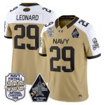 Men's Navy Midshipmen 'Jolly Rogers Edition' Vapor Limited Jersey - 100th Anniversary Patch - Gold Alternate / Gage Leonard