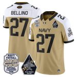 Men's Navy Midshipmen 'Jolly Rogers Edition' Vapor Limited Jersey - 100th Anniversary Patch - Gold Alternate / Joe Bellino
