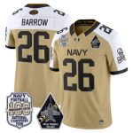 Men's Navy Midshipmen 'Jolly Rogers Edition' Vapor Limited Jersey - 100th Anniversary Patch - Gold Alternate / Michael Barrow
