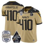 Men's Navy Midshipmen 'Jolly Rogers Edition' Vapor Limited Jersey - 100th Anniversary Patch - Gold / Annapolis 410