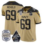 Men's Navy Midshipmen 'Jolly Rogers Edition' Vapor Limited Jersey - 100th Anniversary Patch - Gold / Cam Nichols