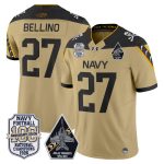 Men's Navy Midshipmen 'Jolly Rogers Edition' Vapor Limited Jersey - 100th Anniversary Patch - Gold / Joe Bellino