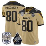 Men's Navy Midshipmen 'Jolly Rogers Edition' Vapor Limited Jersey - 100th Anniversary Patch - Gold / Phil McConkey