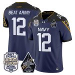 Men's Navy Midshipmen 'Jolly Rogers Edition' Vapor Limited Jersey - 100th Anniversary Patch - Navy / #12 Beat Army