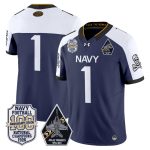 Men's Navy Midshipmen 'Jolly Rogers Edition' Vapor Limited Jersey - 100th Anniversary Patch - Navy Alternate / #1 Team