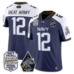 Men's Navy Midshipmen 'Jolly Rogers Edition' Vapor Limited Jersey - 100th Anniversary Patch - Navy Alternate / #12 Beat Army