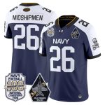 Men's Navy Midshipmen 'Jolly Rogers Edition' Vapor Limited Jersey - 100th Anniversary Patch - Navy Alternate / #26 Midshipmen