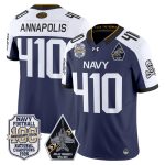 Men's Navy Midshipmen 'Jolly Rogers Edition' Vapor Limited Jersey - 100th Anniversary Patch - Navy Alternate / Annapolis 410