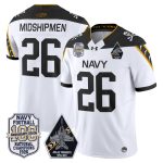 Men's Navy Midshipmen 'Jolly Rogers Edition' Vapor Limited Jersey - 100th Anniversary Patch - White / #26 Midshipmen