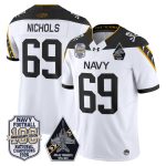 Men's Navy Midshipmen 'Jolly Rogers Edition' Vapor Limited Jersey - 100th Anniversary Patch - White / Cam Nichols