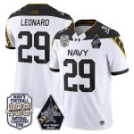 Men's Navy Midshipmen 'Jolly Rogers Edition' Vapor Limited Jersey - 100th Anniversary Patch - White / Gage Leonard