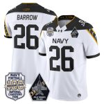 Men's Navy Midshipmen 'Jolly Rogers Edition' Vapor Limited Jersey - 100th Anniversary Patch - White / Michael Barrow