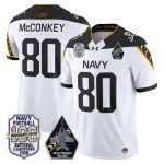 Men's Navy Midshipmen 'Jolly Rogers Edition' Vapor Limited Jersey - 100th Anniversary Patch - White / Phil McConkey
