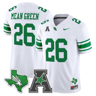 Men's North Texas Mean Green 2026 Vapor Limited Jersey - White / #26 Mean Green